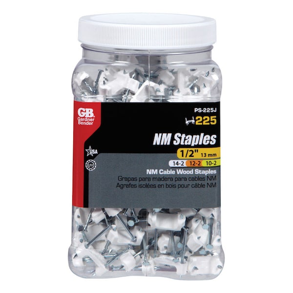 Gb Gardner Bender 1/2 in. W Plastic Insulated Cable Staple 1 pk PS-225J - main